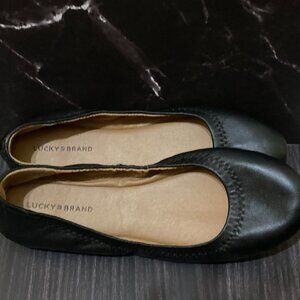 Lucky Brand Shoes Emmie Ballerina Flats Black Size 7 Leather Upper Women’s Shoes